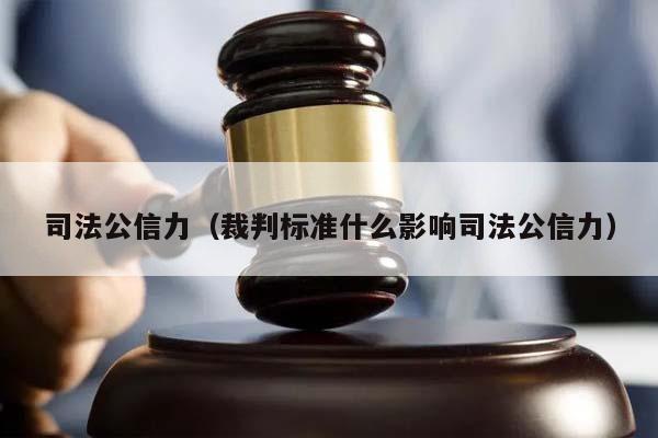 司法公信力（裁判标准什么影响司法公信力）