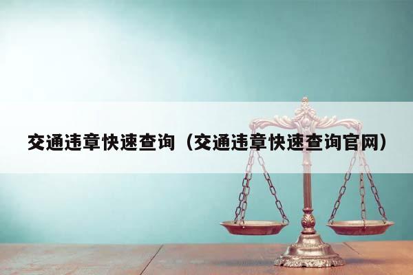 交通违章快速查询（交通违章快速查询官网）