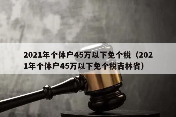 2021年个体户45万以下免个税（2021年个体户45万以下免个税吉林省）