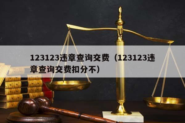 123123违章查询交费（123123违章查询交费扣分不）