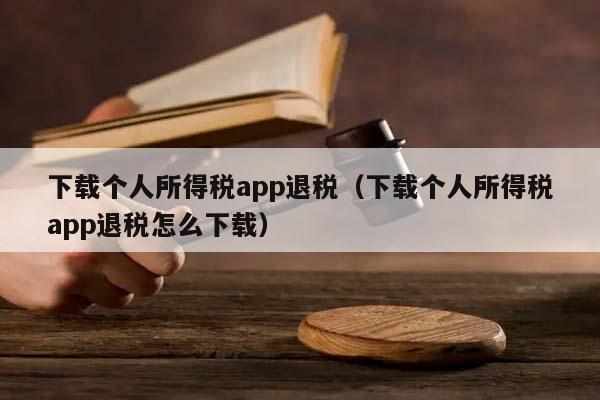 下载个人所得税app退税（下载个人所得税app退税怎么下载）