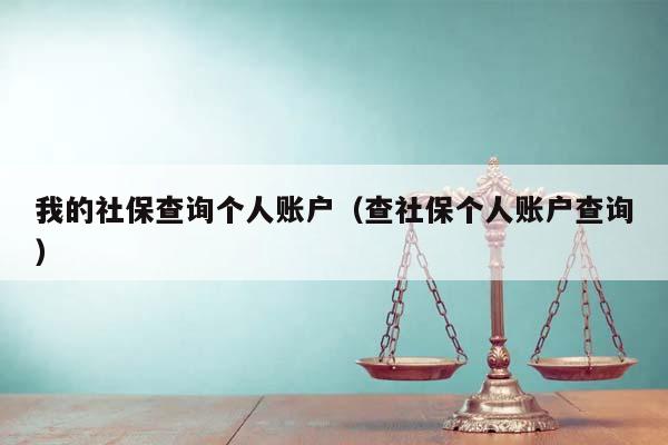 我的社保查询个人账户（查社保个人账户查询）