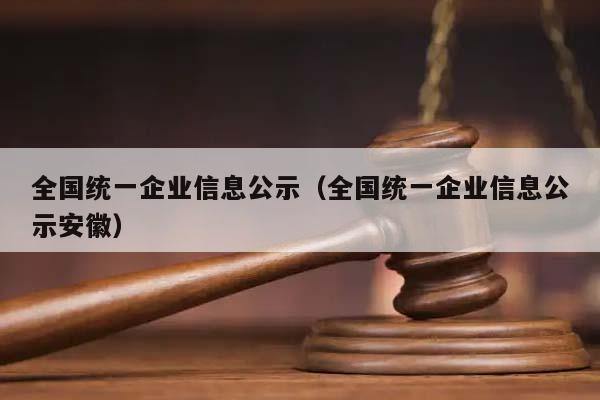 全国统一企业信息公示（全国统一企业信息公示安徽）