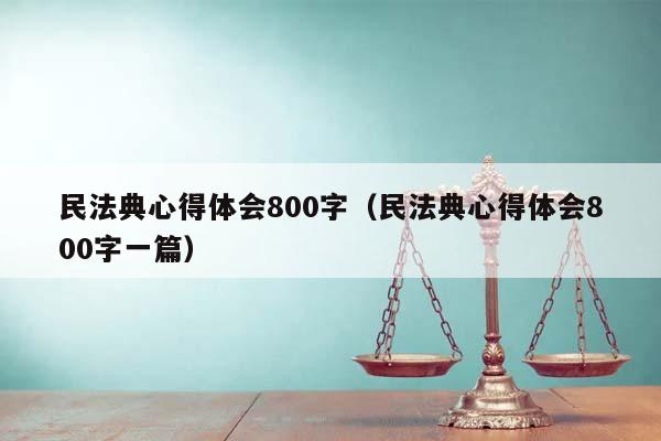 民法典心得体会800字（民法典心得体会800字一篇）