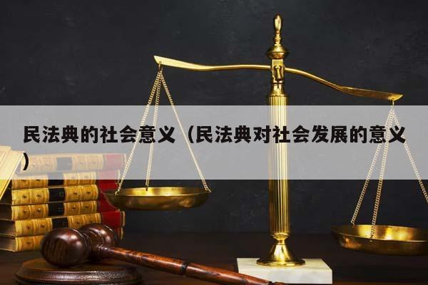 民法典的社会意义（民法典对社会发展的意义）