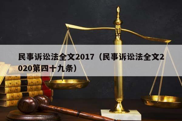 民事诉讼法全文2017（民事诉讼法全文2020第四十九条）