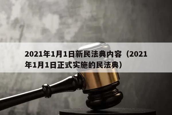 2021年1月1日新民法典内容（2021年1月1日正式实施的民法典）