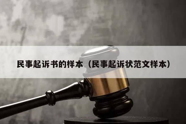 民事起诉书的样本（民事起诉状范文样本）