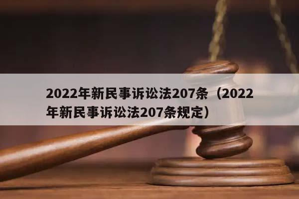 2022年新民事诉讼法207条（2022年新民事诉讼法207条规定）