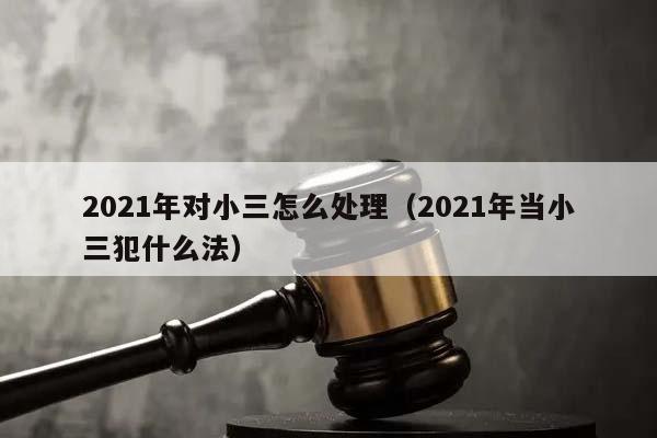 2021年对小三怎么处理（2021年当小三犯什么法）