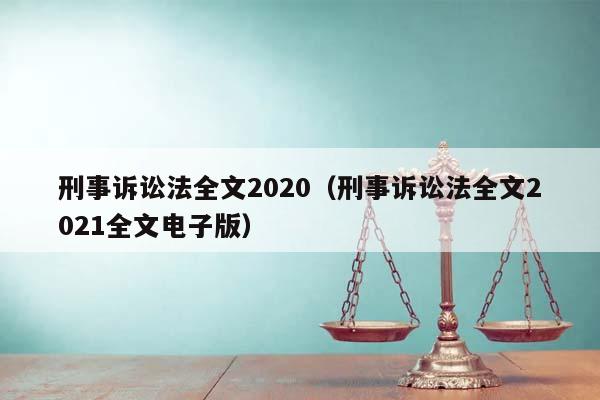 刑事诉讼法全文2020（刑事诉讼法全文2021全文电子版）