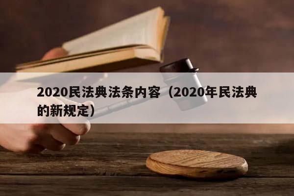 2020民法典法条内容（2020年民法典的新规定）