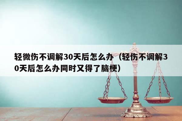 轻微伤不调解30天后怎么办（轻伤不调解30天后怎么办同时又得了脑梗）