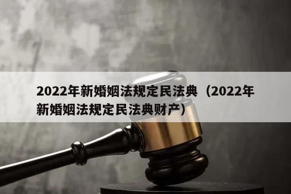 2022年新婚姻法规定民法典（2022年新婚姻法规定民法典财产）