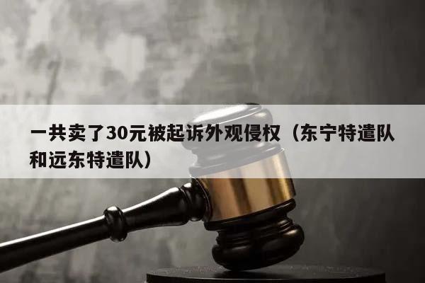 一共卖了30元被起诉外观侵权（东宁特遣队和远东特遣队）