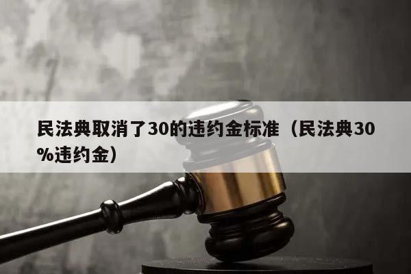 民法典取消了30的违约金标准（民法典30%违约金）