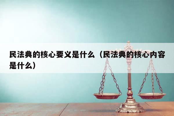 民法典的核心要义是什么（民法典的核心内容是什么）