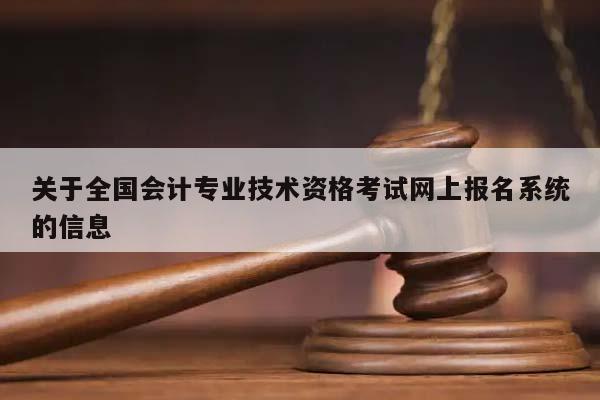 关于全国会计专业技术资格考试网上报名系统的信息