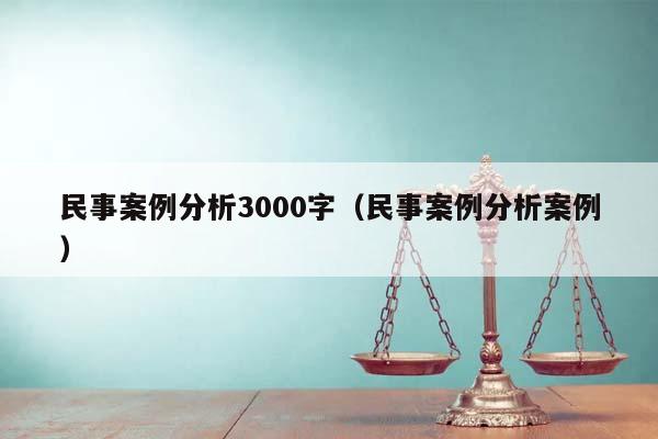 民事案例分析3000字（民事案例分析案例）