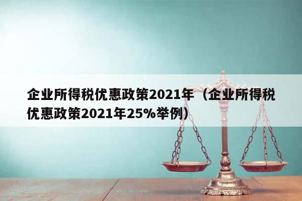 企业所得税优惠政策2021年（企业所得税优惠政策2021年25%举例）