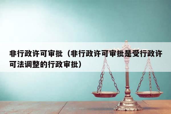 非行政许可审批（非行政许可审批是受行政许可法调整的行政审批）