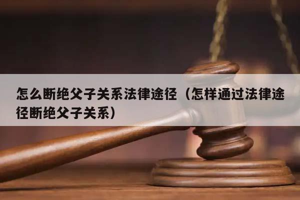 怎么断绝父子关系法律途径（怎样通过法律途径断绝父子关系）