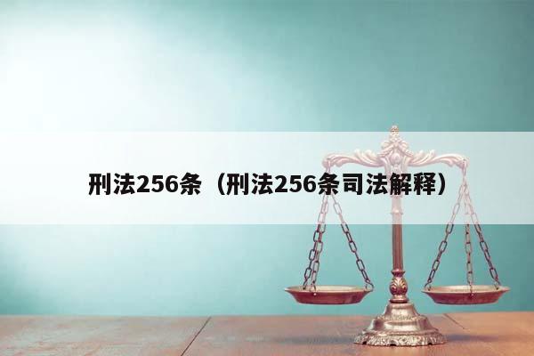 刑法256条（刑法256条司法解释）