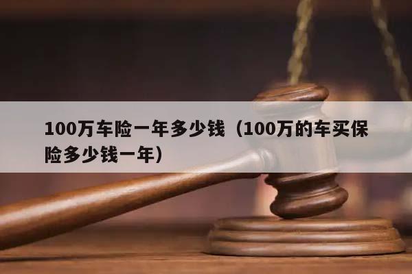 100万车险一年多少钱（100万的车买保险多少钱一年）