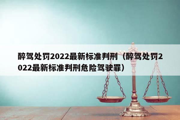 醉驾处罚2022最新标准判刑（醉驾处罚2022最新标准判刑危险驾驶罪）