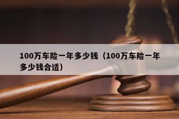 100万车险一年多少钱（100万车险一年多少钱合适）