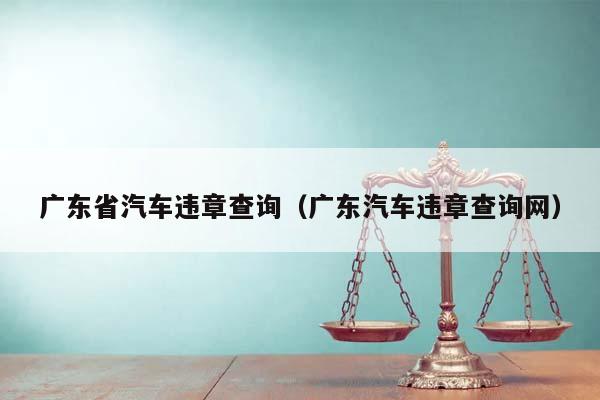 广东省汽车违章查询（广东汽车违章查询网）