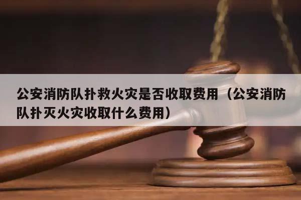 公安消防队扑救火灾是否收取费用（公安消防队扑灭火灾收取什么费用）