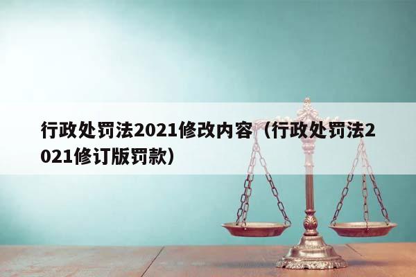 行政处罚法2021修改内容（行政处罚法2021修订版罚款）