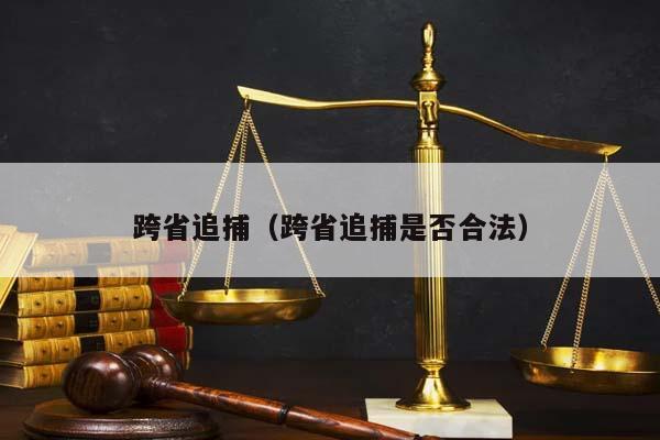 跨省追捕（跨省追捕是否合法）