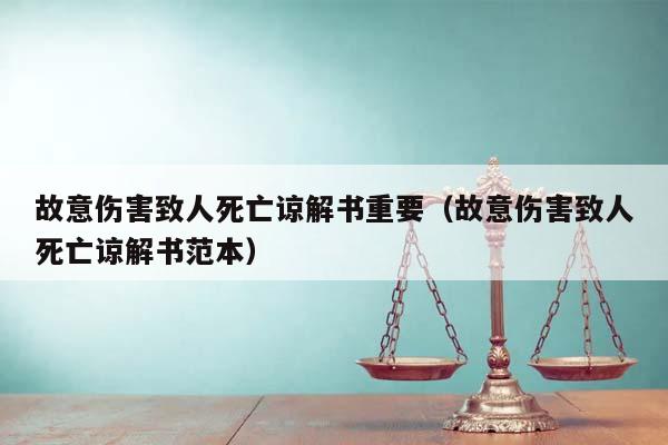 故意伤害致人死亡谅解书重要（故意伤害致人死亡谅解书范本）