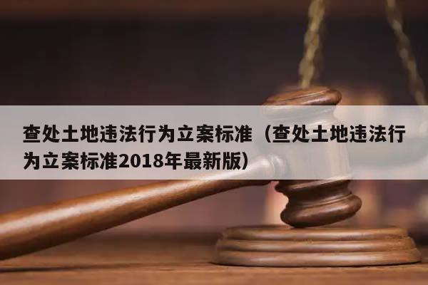 查处土地违法行为立案标准（查处土地违法行为立案标准2018年最新版）