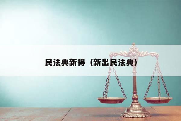 民法典新得（新出民法典）