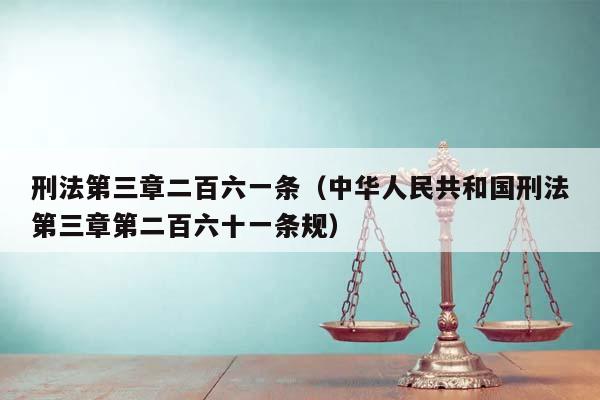 刑法第三章二百六一条（中华人民共和国刑法第三章第二百六十一条规）