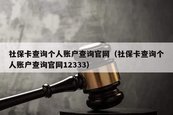 社保卡查询个人账户查询官网（社保卡查询个人账户查询官网12333）