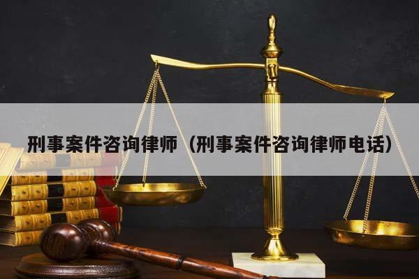 刑事案件咨询律师（刑事案件咨询律师电话）