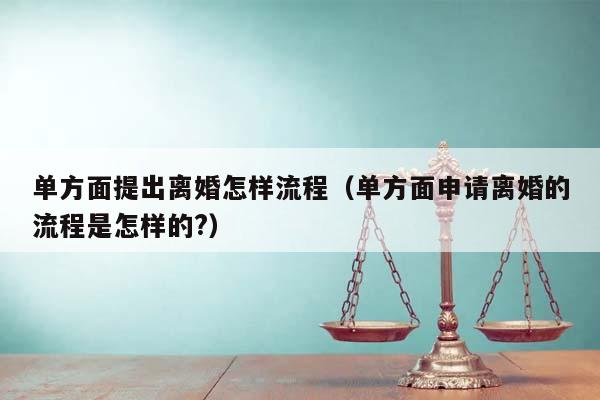 单方面提出离婚怎样流程（单方面申请离婚的流程是怎样的?）