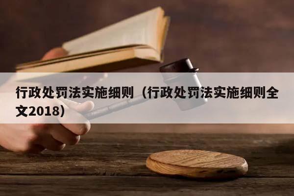 行政处罚法实施细则（行政处罚法实施细则全文2018）