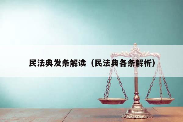 民法典发条解读（民法典各条解析）