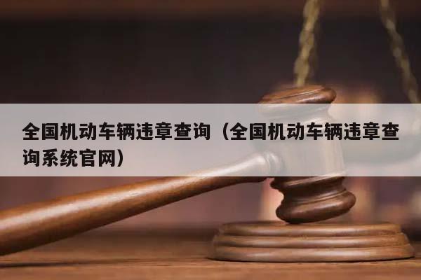 全国机动车辆违章查询（全国机动车辆违章查询系统官网）