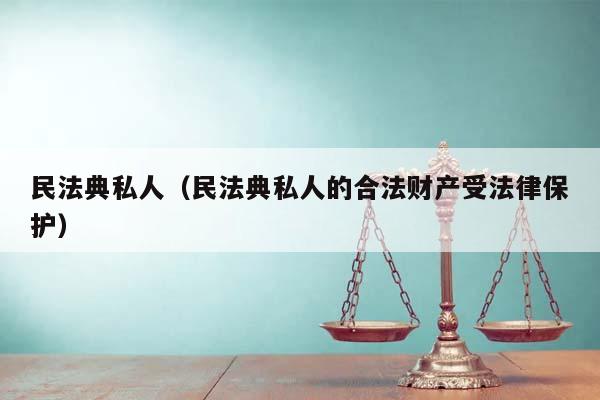 民法典私人（民法典私人的合法财产受法律保护）