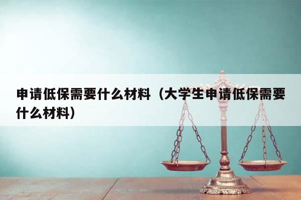 申请低保需要什么材料（大学生申请低保需要什么材料）