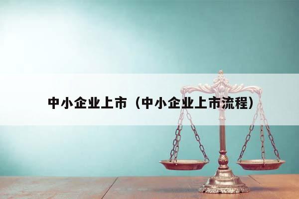 中小企业上市（中小企业上市流程）