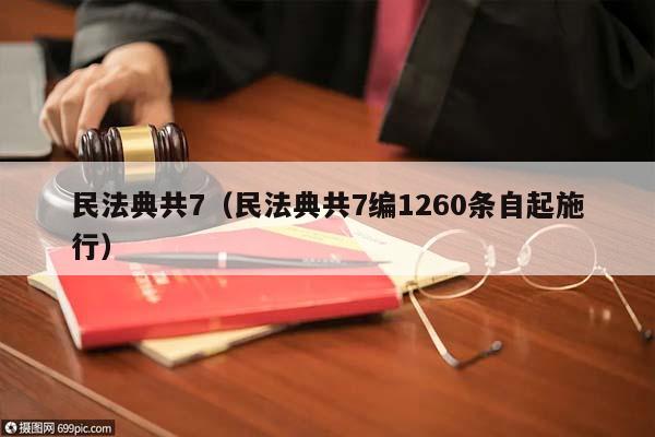 民法典共7（民法典共7编1260条自起施行）