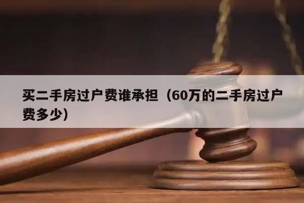 买二手房过户费谁承担（60万的二手房过户费多少）