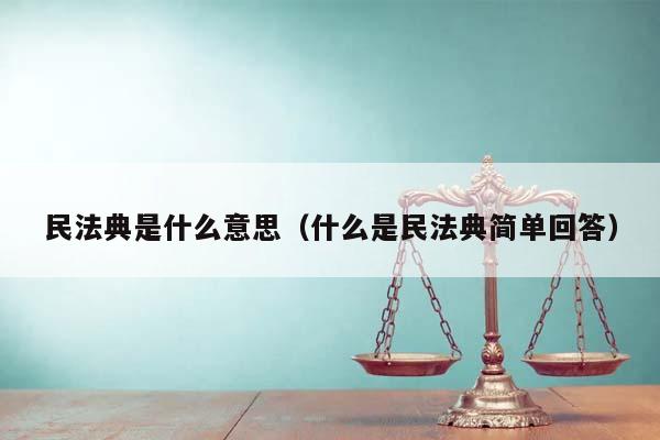 民法典是什么意思（什么是民法典简单回答）